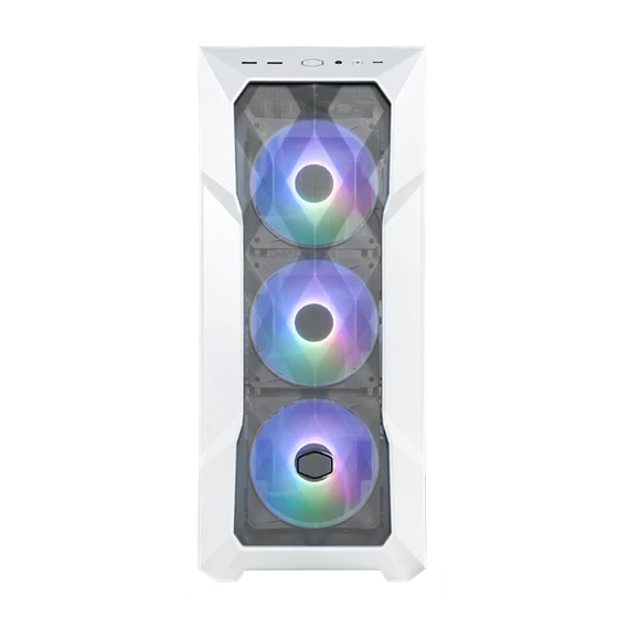 COOLER MASTER Ház ATX MasterBox TD500 MESH V2, Tápegység nélkül, Edzett Üveg, fehér
