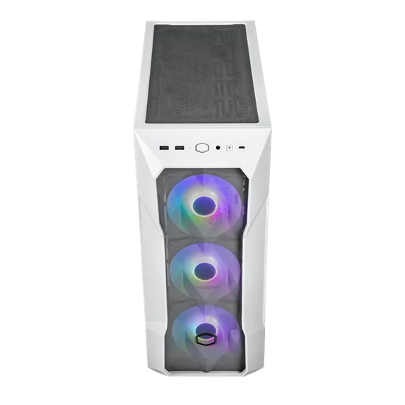 COOLER MASTER Ház ATX MasterBox TD500 MESH V2, Tápegység nélkül, Edzett Üveg, fehér