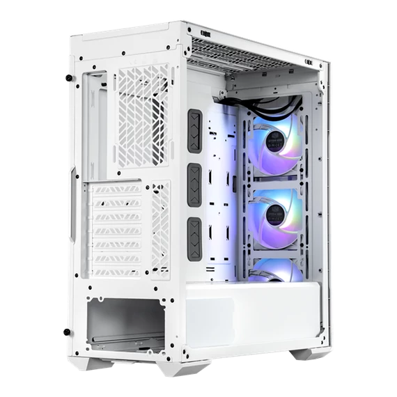 COOLER MASTER Ház ATX MasterBox TD500 MESH V2, Tápegység nélkül, Edzett Üveg, fehér