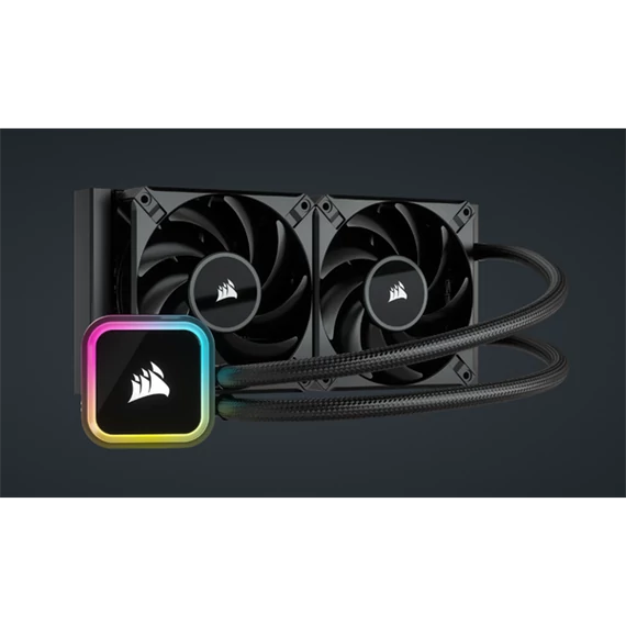 CORSAIR CPU hűtő iCUE H100i RGB ELITE (vízhűtés), 2 Ventilátoros, LGA1700 támogatással, fekete
