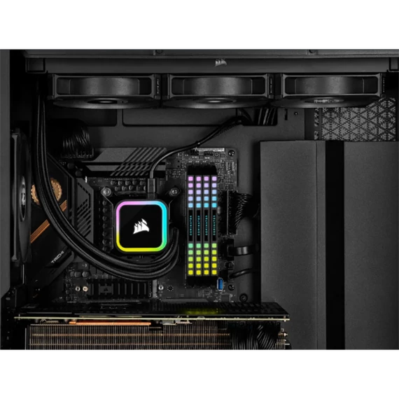 CORSAIR CPU hűtő iCUE H115i RGB ELITE (vízhűtés), 2 Ventilátoros, LGA1700 támogatással, fekete