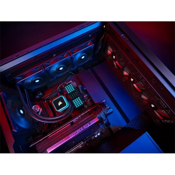 CORSAIR CPU hűtő iCUE H150i RGB ELITE (vízhűtés), 3 Ventilátoros, LGA1700 támogatással. fekete