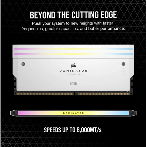 CORSAIR Memória DOMINATOR TITANIUM RGB DDR5 32GB 4800MHz CL32, INTEL (Kit of 2), fehér