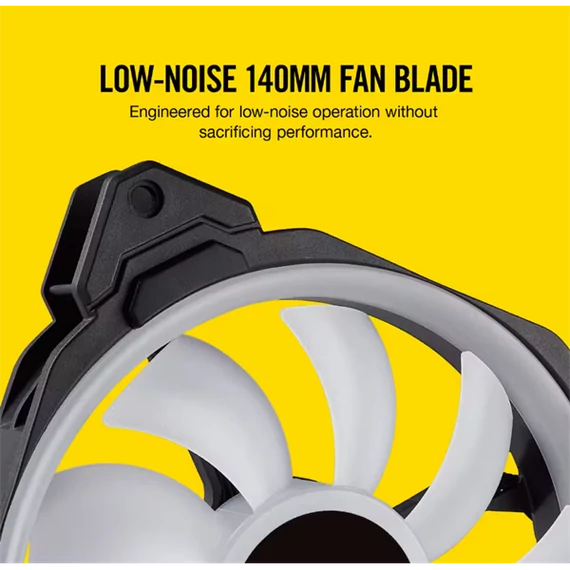 CORSAIR Rendszerhűtő Ventilátor, LL140 RGB, 14cm, fekete