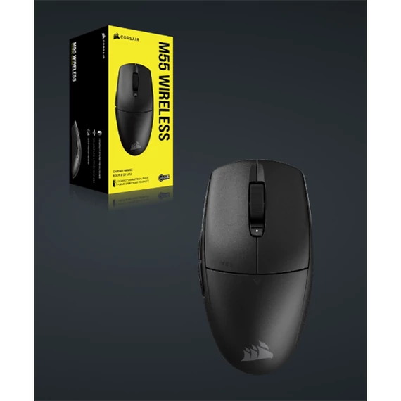 CORSAIR Vezeték Nélküli Egér Gaming, M55 Lightwight, 6 programozható gomb, Ultra-könnyű, 16000dpi, fekete