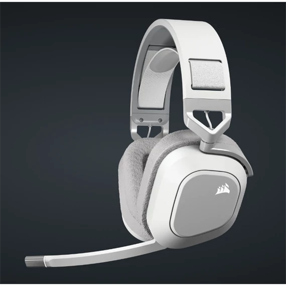 CORSAIR Vezeték Nélküli Headset, HS80 MAX RGB WIRELESS Gaming, Dolby Atmos hangzás, fehér