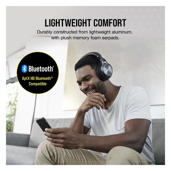 CORSAIR Vezetékes/Vezeték Nélküli Headset, VIRTUOSO RGB WIRELESS XT, Dolby Atmos, fekete