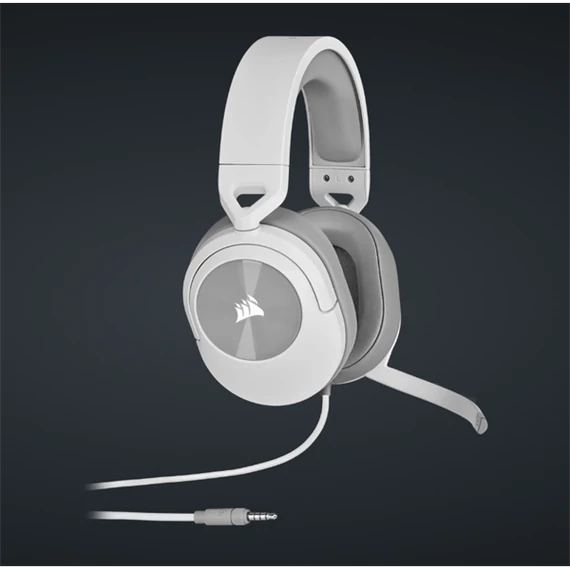 CORSAIR Vezetékes Headset, HS55 Gaming, Ultrakönnyű, Jack dugós, fehér