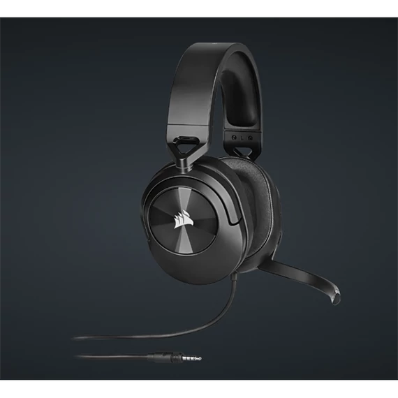 CORSAIR Vezetékes Headset, HS55 Gaming, Ultrakönnyű, Jack dugós, fekete
