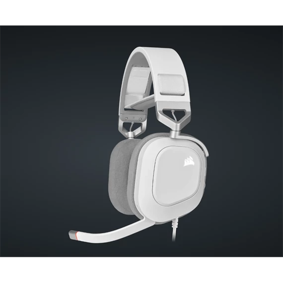 CORSAIR Vezetékes Headset, HS80 RGB USB Gaming, 7.1 Hangzás, RGB, fehér