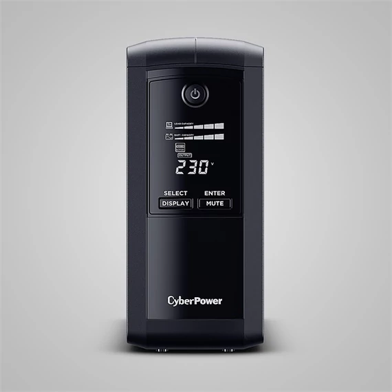 CYBERPOWER UPS, VP1000EILCD, (6xIEC C13) 1000VA 550W 230V szünetmentes tápegység + USB LINE-INTERACTIVE