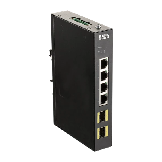 D-LINK Switch Ipari 4x1000Mbps + 2xGigabit SFP, DIS-100G-6S