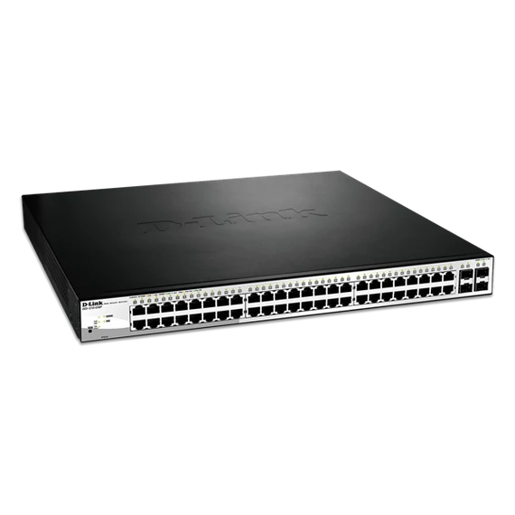 D-LINK Switch 48x1000Mbps (48xPOE) + 4xGigabit kombó SFP Menedzselhető Rackes, DGS-1210-52MP/E