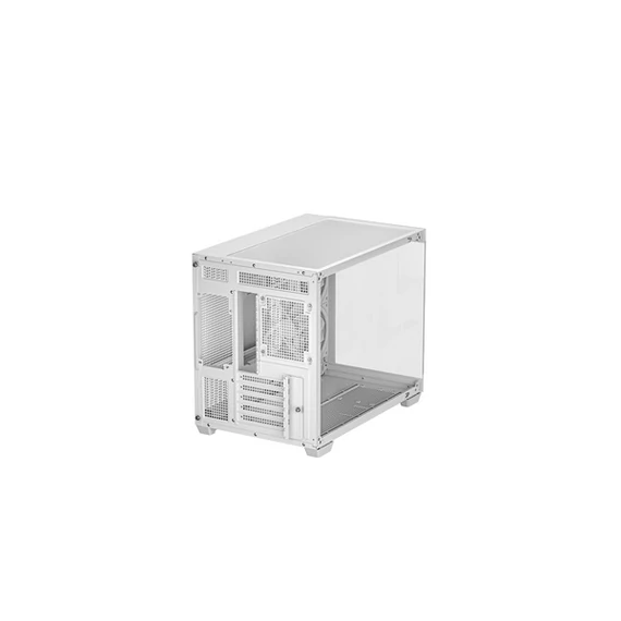 DEEPCOOL Ház Micro ATX CG330 3F WH, Tápegység nélkül, Fehér, Üvegfalú