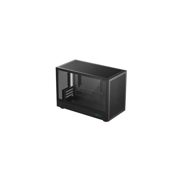 DEEPCOOL Ház Micro ATX CH260, Tápegység nélkül, Fekete, Üvegfalú