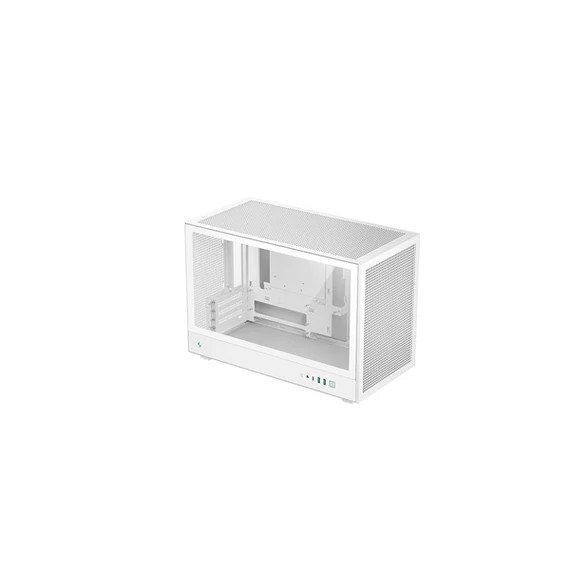 DEEPCOOL Ház Micro ATX CH260 WH, Tápegység nélkül, Fehér, Üvegfalú