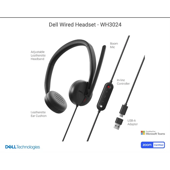 DELL Wired Headset WH3024