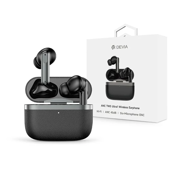 Devia TWS-Ultra1 ANC Bluetooth sztereó headset - fekete