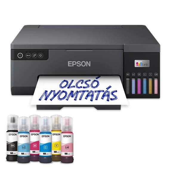 EPSON Tintasugaras nyomtató - EcoTank L8050 (A4, színes, 5760x1440 DPI, 25 lap/perc, USB/Wifi/Wifi Direct)