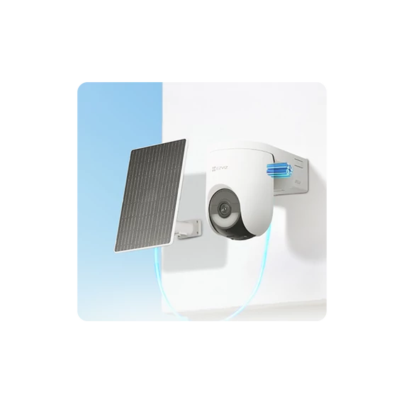 EZVIZ HB8C 4MP, 2K+ / kültéri kamera napelemmel, 4G&Wi-Fi, IP65, 5200 mAh akkumulátor, Pan&Tilt forgatható kivitel