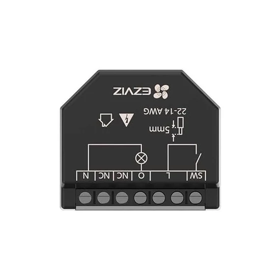 EZVIZ T35 Wi-Fi relé, 1 csatornás, fekete, távoli vezérlés, energiafogyasztás figyelés funkció