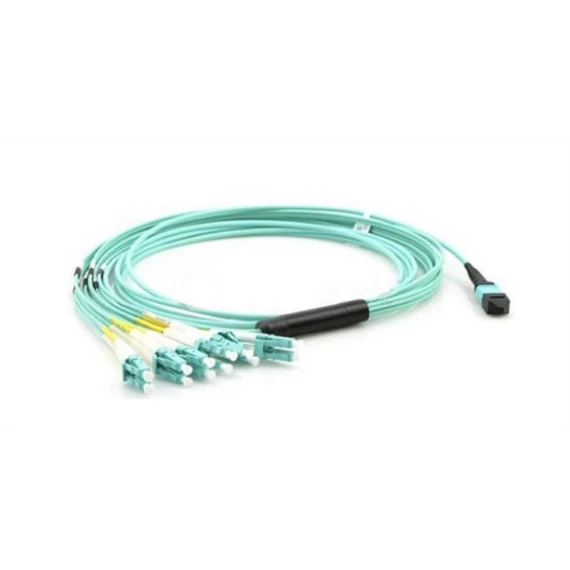 GIGALIGHT OM4 MPO-LC kábel, LSZH, 1x12 MPO/PC anya - 12xLC/UPC, 2m (elágazás 0.5m), Elite loss