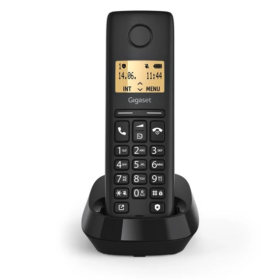 GIGASET DECT telefon, PURE 100, fekete