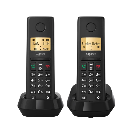 GIGASET DECT telefon, PURE 200 Duo, fekete