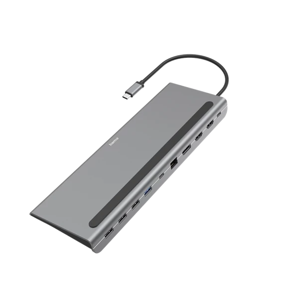 HAMA 200100, USB TYPE-C 10 IN 1 DOKKOLÓ ADAPTER (4x USB-A, 2x HDMI, DP, LAN, USB-C, PD)