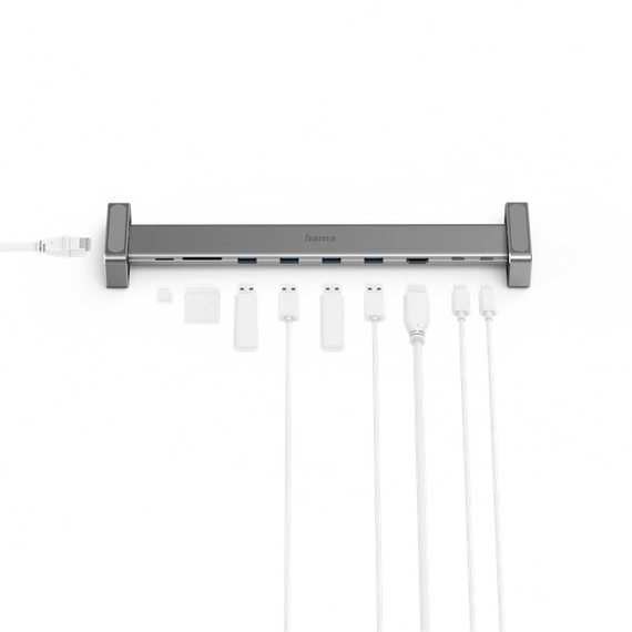 HAMA 200103, USB TYPE-C 9 IN 1 DOKKOLÓ ADAPTER (4x USB3.1, HDMI, LAN, USB-C, PD, SD)