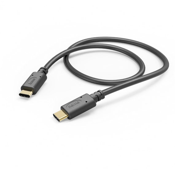 HAMA 201591, FIC E3 ADATKÁBEL USB 2.0 TYPE-C/TYPE-C (480MBPS) 1,5M, FEKETE