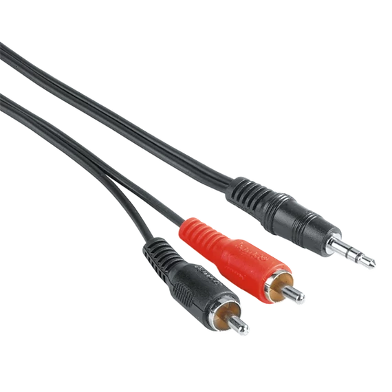 HAMA 205106, ECO 3,5MM JACK-2RCA ÖSSZEKÖTŐKÁBEL 2,0M, FEKETE