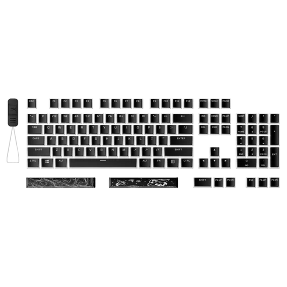 HP HYPERX teljes billentyűkészlet Pudding 2 - amerikai lokalizáció - fekete