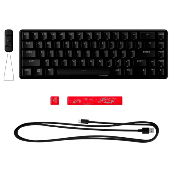 HP HYPERX vezetékes mechanikus gaming billentyűzet Alloy Origins 65 RGB piros switch - amerikai lokalizáció