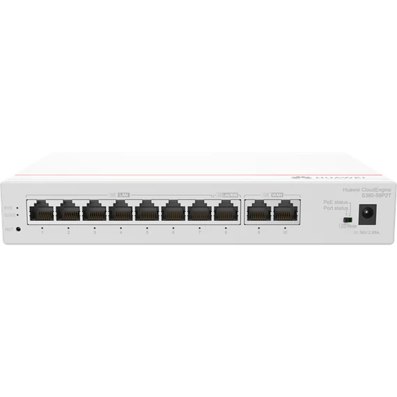 Huawei eKit Engine Gateway 2x1000Mbps (WAN) + 8x1000Mbps (124W POE+),  Asztali - S380-S8P2T