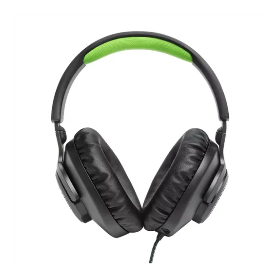 JBL Quantum 100X Console (Vezetékes, gaming fejhallgató levehető mikrofonnal), Fekete/Zöld