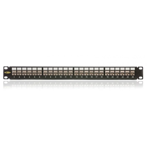 KELINE Patch Panel CAT.6A UTP 24 portos 1U Modular, Fekete