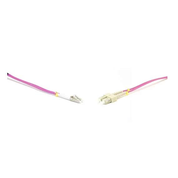 LINKEASY Duplex patch kábel  2 x SC/UPC + 2 x LC/UPC csatlakozóval, 3mm duplex core 50/125 OM4 LSZH, 0.5 m