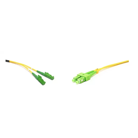 LINKEASY E2000 kompatibilis duplex patch kábel  2xLSH/APC + 2xSC/APC csatlakozóval, 3mm, 9/125 LSZH, 15 m