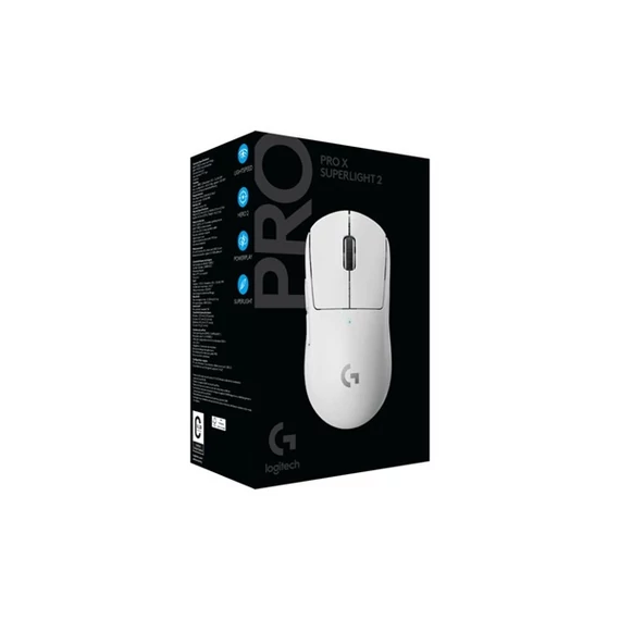 LOGITECH Egér - G Pro X SUPERLIGHT 2 Vezeték Nélküli Gaming LIGHTSPEED, Fehér