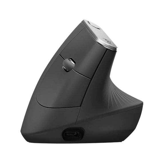 LOGITECH Egér - MX Vertical Ergonomic Bluetooth Optikai, Fekete