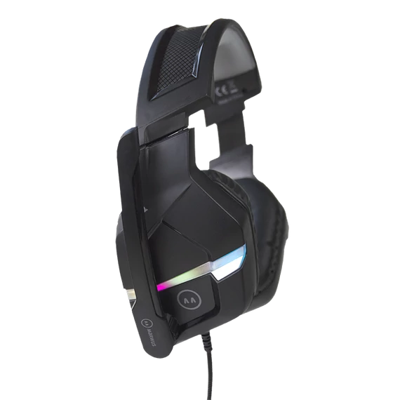 MARWUS GH602 vezetékes gaming headset LED világítással (2 × 3.5mm audio jack + USB táp, ergonomikus)