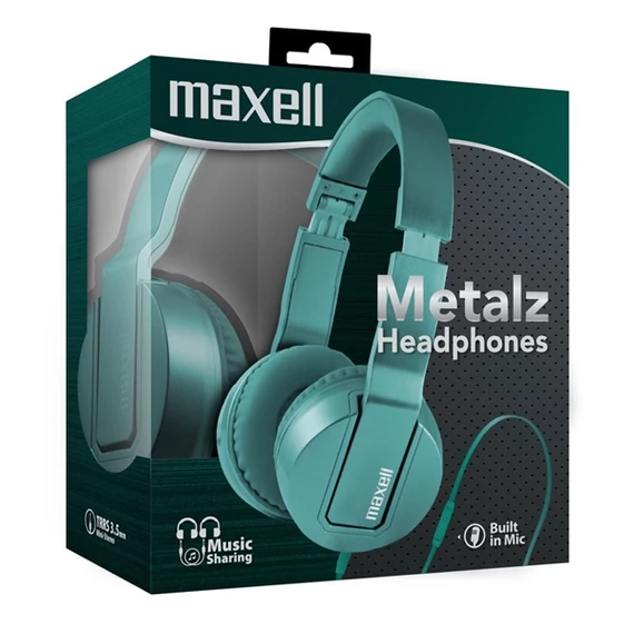 MAXELL headset fejhallgató, METALZ, jade