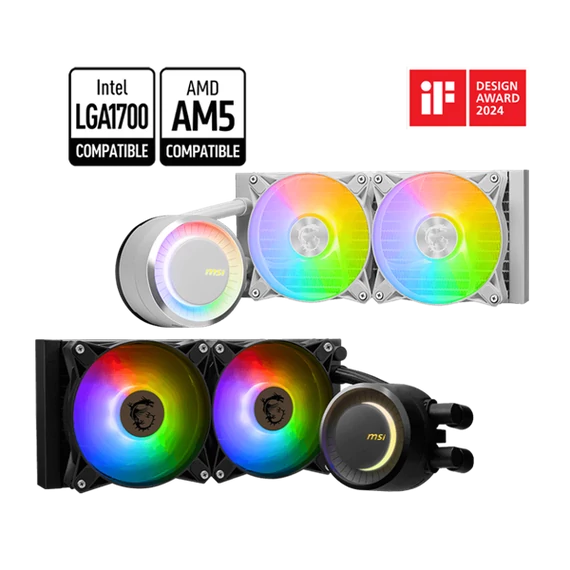 MSI CPU hűtő Coreliquid E240 2xARGB (vízhűtés), Univerzális