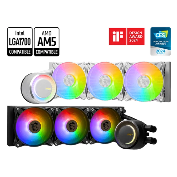 MSI CPU hűtő Coreliquid E360 2xARGB (vízhűtés), Univerzális