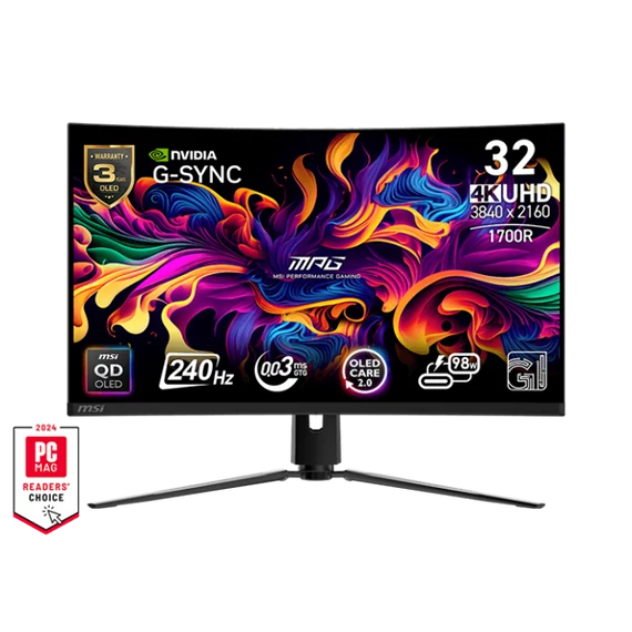 MSI Monitor GAMING MPG 321CURX QD-OLED Ívelt 31,5