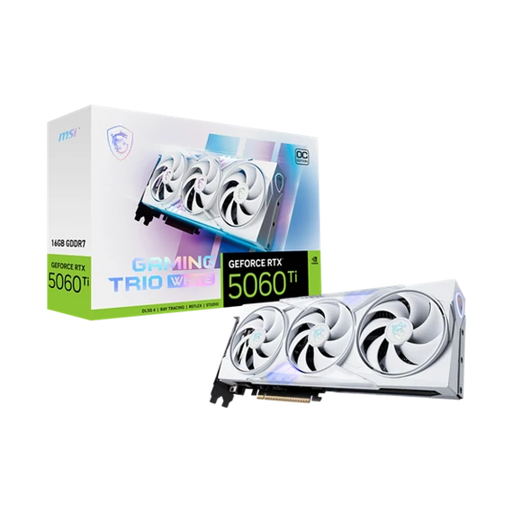 MSI Videokártya PCI-Ex16x nVIDIA RTX 5060 Ti GAMING TRIO 16GB DDR7 OC WHITE