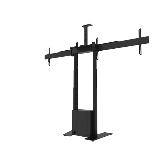 MULTIBRACKETS Motoros 2 karos padlóállvány, M Motorized Floorbase Dual Screen incl cabinet & cam-shelf 120kg