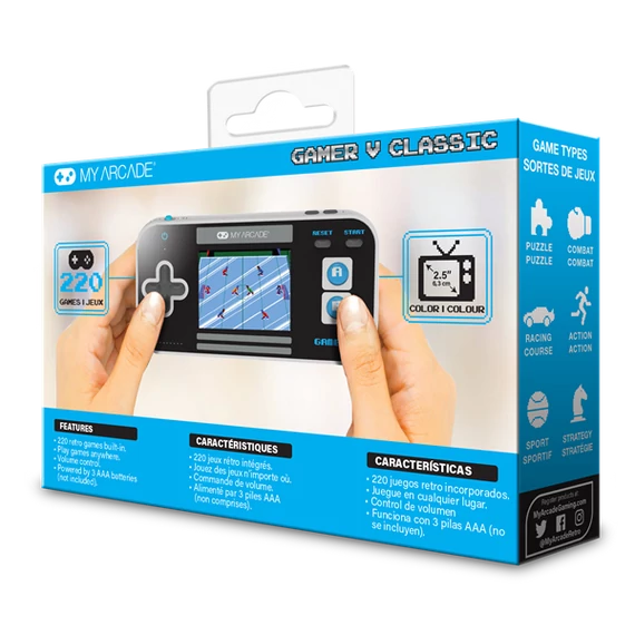 MY ARCADE Játékkonzol Gamer V Classic 220in1 Fekete & Kék Hordozható, DGUN-3919