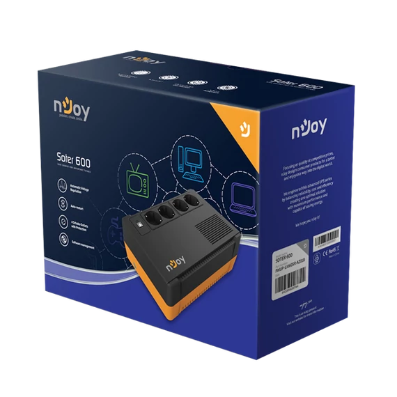 NJOY Szünetmentes Soter 600, 600VA, 360W, Line-Interactive